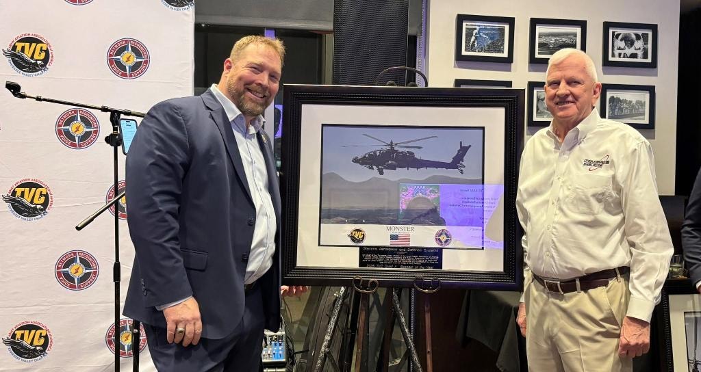Stevens Aerospace Defense Systems award presentation at TVC event